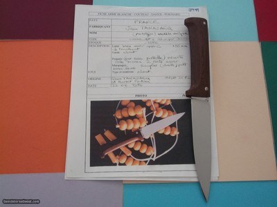 Jean Tanazacq The Dean of French Knifemakers Extremely Rare Butcher/Kitchen knife Prototype June 22, 1986 - Image 2 of 4