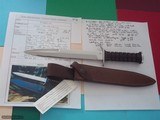 Jean Tanazacq The Dean of French Knifemaker Wolrd War II Prototype Combat Dagger Leather washers handle with July 8, 1985 Production