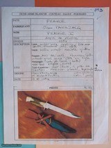 Jean Tanazacq The Dean of French Knifemakers PRAIRIE 1 Prototype Combat/Fighting Knife Rare Stag Handle Engraved Guard October 17, 1984 Production