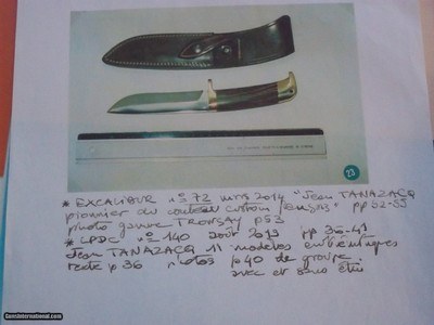 Jean TANAZACQ model Tronçay 1 from the 1990's, like new, chocolate leather sheath, beautiful mirror-polished blade, brass guard. - Image 3 of 6