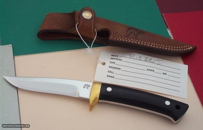 Jean Tanazacq The Dean of French Knifemakers Vintage RIEZE I Black micarta Handle Wrist thong April 18, 1988 Production