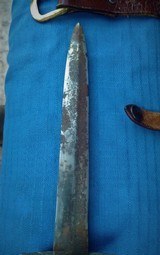 WW2 THEATER MADE FIGHTING KNIFE WITH LEATHER TOOLED SHEATH - 9 of 11