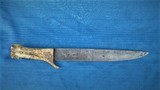 EARLY AMERICAN WHITETAIL DEER STAG HANDLE FIGHTING KNIFE 1840'S - 2 of 6