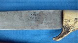 EARLY AMERICAN WHITETAIL DEER STAG HANDLE FIGHTING KNIFE 1840'S - 5 of 6