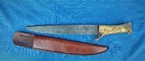EARLY AMERICAN WHITETAIL DEER STAG HANDLE FIGHTING KNIFE 1840'S - 4 of 6