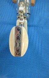 COLT SAA 1ST YEAR SECOND GENERATION - A.A.W. ENGRAVED - NICKEL - CARVERD STEER HEAD MOTHER OF PEARLGRIPS - 11 of 15