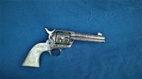 COLT SAA 1ST YEAR SECOND GENERATION - A.A.W. ENGRAVED - NICKEL - CARVERD STEER HEAD MOTHER OF PEARLGRIPS - 8 of 15