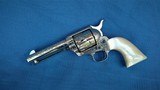 COLT SAA 1ST YEAR SECOND GENERATION - A.A.W. ENGRAVED - NICKEL - CARVERD STEER HEAD MOTHER OF PEARLGRIPS - 2 of 15