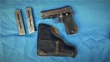 FRENCH MILITARY UNIQUE WW2 1944 NAZI MARKED W/ PEBBLE LEATHER HOLSTER AND 2 CORRECT MAGS - 9 of 11