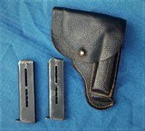 FRENCH MILITARY UNIQUE WW2 1944 NAZI MARKED W/ PEBBLE LEATHER HOLSTER AND 2 CORRECT MAGS - 8 of 11