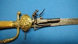 FLINTLOCK PISTOL ON SHORT SWORD 18TH CENTURY ORIGINAL - 8 of 11