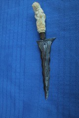 BONE CARVED HANDLE KNIFE WITH SCABBARD - MINATURE-CUSTOM MADE KNIFE WITH A DAMASCUS BLADE
FEMALE FIGURE- AWSOME PIECE ! - 6 of 10