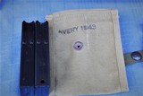WINCHESTER M1 CARBINE WW2 - TWO 10 RND MAGAZINES WITH 1943 DATED POUCH AND MUZZLE COVER DATED 1944 - 2 of 15