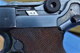 LUGER WW2 POLICE BANNER MARKED 1941 - EAGLE L - WITH MATCHING NUMBER MAG AND 1941 DATED POLICE MARKED HOLSTER - 15 of 15