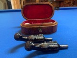 Cased Pair of 18th Century Flintlock Queen Anne Ornate Silver Mounted Pistols with Accessories - 5 of 17