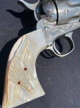 COLT SAA ANTIQUE W/ CARVED STEER HEAD MOTHER OF PEARL GRIPS - 41 CAL. SHIPPED TO SCHUYLER HARTLEY &GRAHAM N.Y.C. IN 1889 - 2 of 15