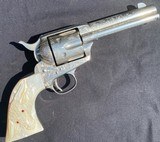 COLT SAA ANTIQUE W/ CARVED STEER HEAD MOTHER OF PEARL GRIPS - 41 CAL. SHIPPED TO SCHUYLER HARTLEY &GRAHAM N.Y.C. IN 1889 - 15 of 15