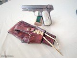 COLT 1908 - 380 CAL. - FACTORY NICKEL FINISH W/ MOTHER OF PEARL FACTORY GRIPS - 1 of 13