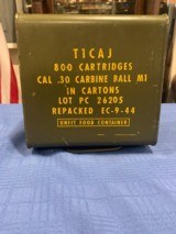 WW2 M1 .30 Carbine Spam can 1944 800 Cartridges - 8 of 9