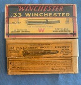 WINCHESTER .33 Caliber - 2 vintage full boxes - 1 of 22