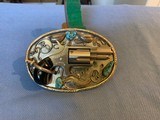 NORTH AMERICAN ARMS CO. - BUCKLE HOLSTER W/ SILVER & TURQUOISE 22 Long Rifle - 16 of 21