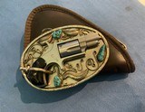 NORTH AMERICAN ARMS CO. - BUCKLE HOLSTER W/ SILVER & TURQUOISE 22 Long Rifle - 3 of 21