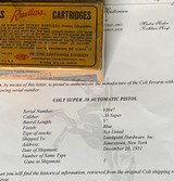 COLT 1911 38 SUPER- NEAR MINT ! COLT FACTORY LETTER - 6 of 19