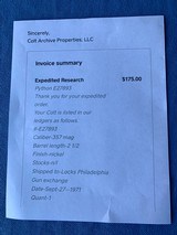 COLT PYTHON- 2 1/2” BARREL- NICKEL FINISH - FACTORY LETTER - 18 of 19