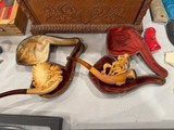 Antique Carved Pipes with cases - 5 of 7