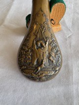 ANTIQUE POWDER FLASK with HUNTING SCENE - 9 of 10