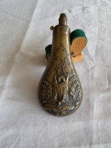 ANTIQUE POWDER FLASK with HUNTING SCENE - 8 of 10