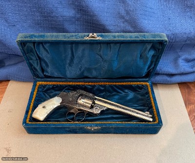ANTIQUE SMITH & WESSON HAMMERLESS SQEEZERc- FACTORY ENGRAVED