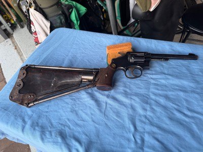 S&W ANTIQUE 38 REVOLVER WITH RARE SHOULDER HOLSTER