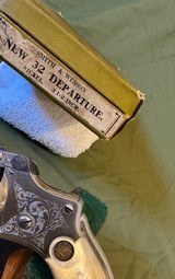 S&W “NEW 32 DEPARTURE” Factory Engraved W/ Factory Letter , Box and Accessories - 4 of 20
