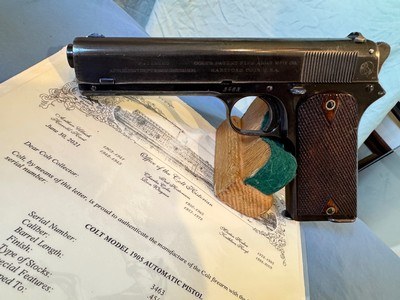 Colt Model 1905 - 45 ACP - Factory Letter States: Furnished with a Lanyard Swivel - Shipped to San Francisco Agency - Image 3 of 13