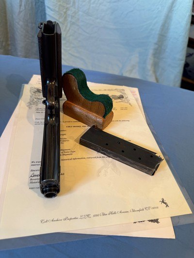 Colt Model 1905 - 45 ACP - Factory Letter States: Furnished with a Lanyard Swivel - Shipped to San Francisco Agency - Image 10 of 13