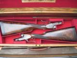 Matched Pair of Joseph Lang Snap Action Underlever Pigeon Guns (1882) in Original Case with Accessories
- 2 of 12