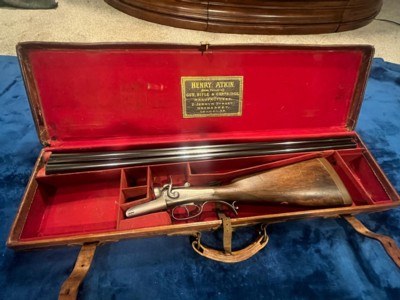 Atkin 12 gauge hammer gun with case No. 2 of a pair