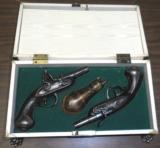 PERRONE FRENCH SCREW BBL MUFF PISTOLS CASED IN IVORY & SILVER BOX. - 2 of 4