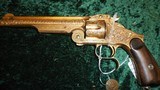 NIMSCHKE ENGRAVED SMITH & WESSON RUSSIAN 2nd MODEL SINGLE ACTION REVOLVER WITH COMPLETE GOLD EXTERIOR - 1 of 4