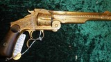 NIMSCHKE ENGRAVED SMITH & WESSON RUSSIAN 2nd MODEL SINGLE ACTION REVOLVER WITH COMPLETE GOLD EXTERIOR - 2 of 4