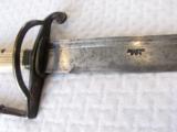 1767-78 Samuel & George Harvey ,navy hanger sword, signed, Family motto Bushy tail fox on blade - 8 of 14
