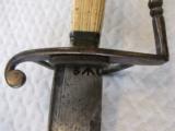 1767-78 Samuel & George Harvey ,navy hanger sword, signed, Family motto Bushy tail fox on blade - 9 of 14