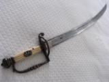 1767-78 Samuel & George Harvey ,navy hanger sword, signed, Family motto Bushy tail fox on blade - 1 of 14