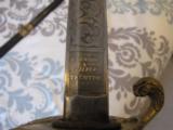 SILVER HILT, HAND ENGRAVED SCABBARD MOUNTS EMERSON & SILVER 1852 MODEL NAVY OFFICERS SWORD - 6 of 15