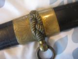 SILVER HILT, HAND ENGRAVED SCABBARD MOUNTS EMERSON & SILVER 1852 MODEL NAVY OFFICERS SWORD - 9 of 15