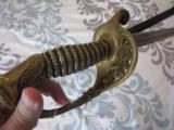 SILVER HILT, HAND ENGRAVED SCABBARD MOUNTS EMERSON & SILVER 1852 MODEL NAVY OFFICERS SWORD - 3 of 15