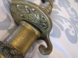 SILVER HILT, HAND ENGRAVED SCABBARD MOUNTS EMERSON & SILVER 1852 MODEL NAVY OFFICERS SWORD - 15 of 15