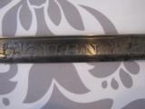 SILVER HILT, HAND ENGRAVED SCABBARD MOUNTS EMERSON & SILVER 1852 MODEL NAVY OFFICERS SWORD - 7 of 15