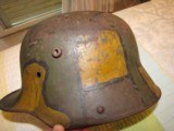 RAREST, SIZE 68 , GERMAN CAMO, WW1 HELMET, C.THIEL & SOEHNE, LUEBECK, RARE MAKER - 12 of 14